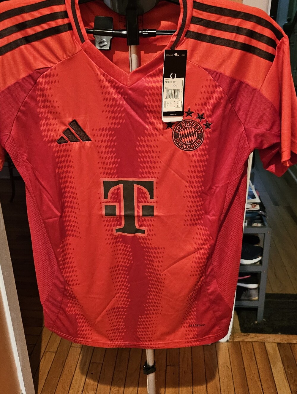 Bayern Munich Bright Red Soccer Jersey with Black Accents